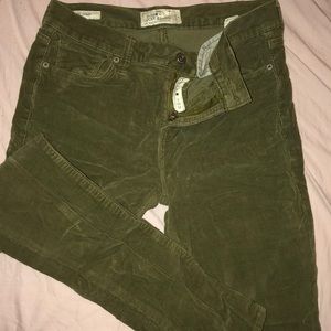 Lucky Brand Olive Green Corduroy Skinny Jeans